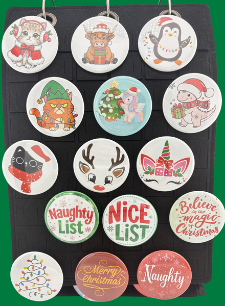 Christmas / Winter -  2.25" Pinback Buttons & Magnets