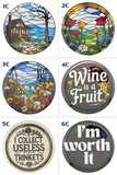 Stained Glass & Fun Phrases -  2.25" Pinback Buttons & Magnets